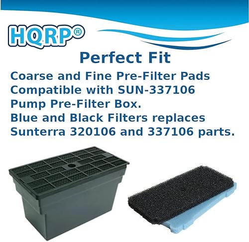 Miniatura 2 de HQRP Paquete de 4 almohadillas de prefiltro gruesas y finas compatibles con Sunterra 320106 337106, caja de prefiltro de bomba de estanque, repuesto
