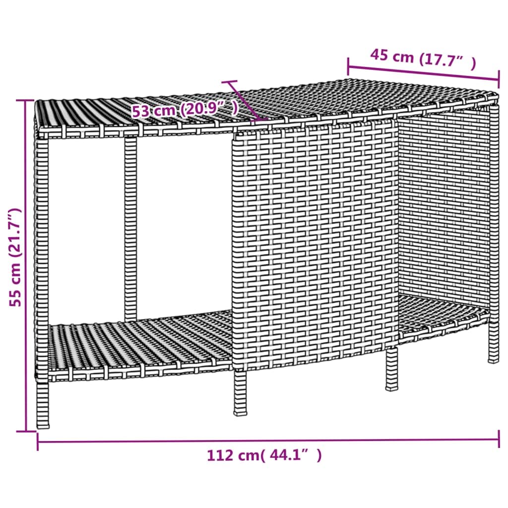Generisch Outdoor-Regale für Whirlpool 2 STK. Schwarz Poly Rattan,Heim Garten,Pool Spa,Pool- Whirlpool-Zubehör-365620
