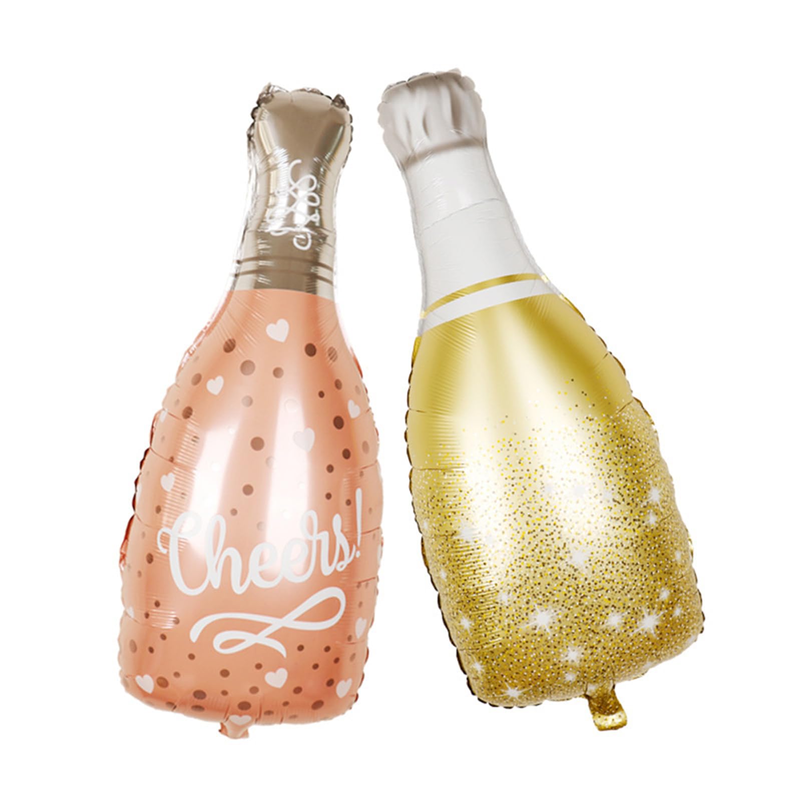 Morndew 2 PCS Gold and Rose Gold Champagne Bottle Cheers Foil Balloons for Festival New Year Party Celebration Party Birthday Party Wedding Party Decorations