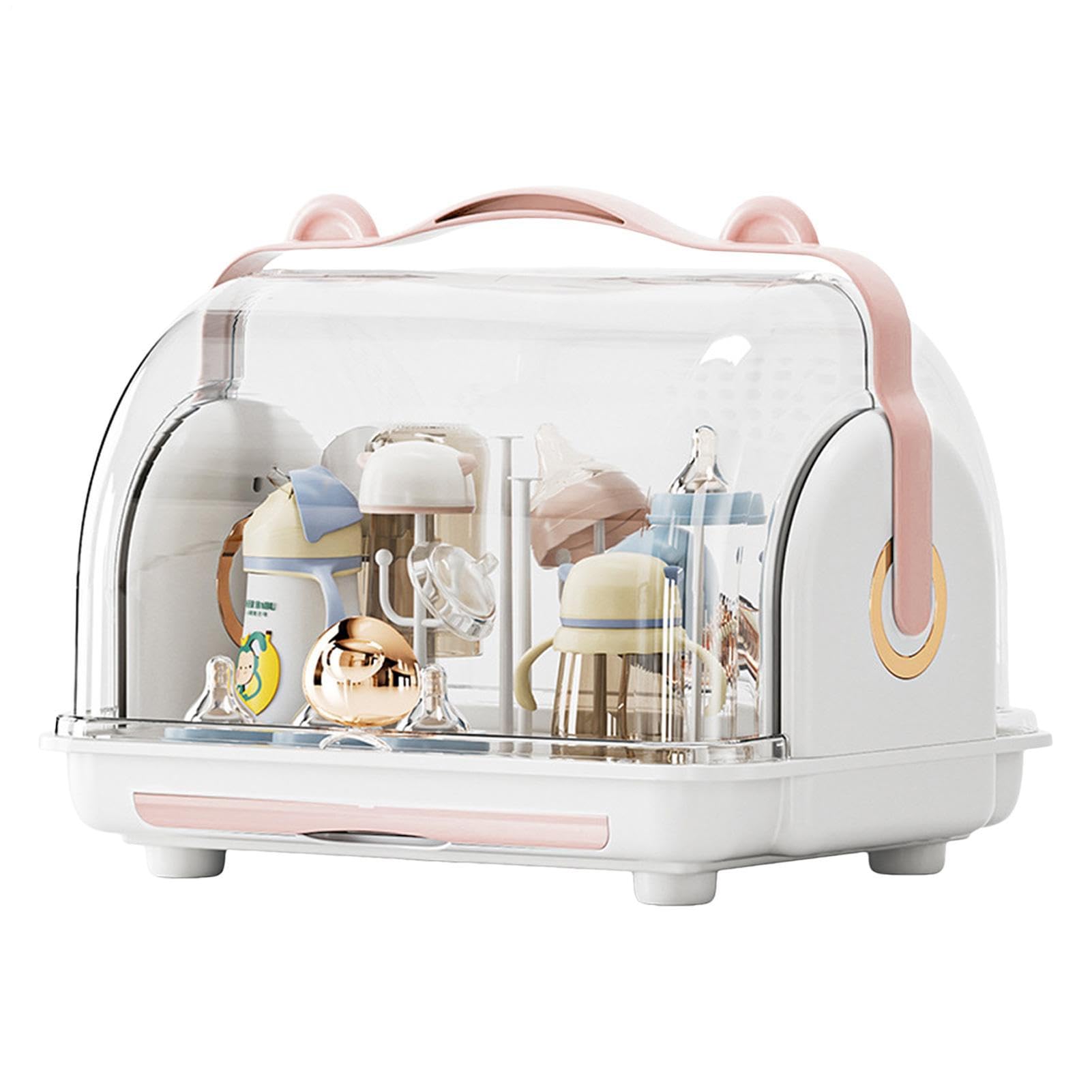 Wäscheständer Für Babyflaschen - Tragbare Sterilisator-Trockenbox | Aufrechte Abflussschale | Langlebiger Kreativer Reiseflaschen-Trockner Organizer Mit Griff Für Hygiene Im Kinderzimmer