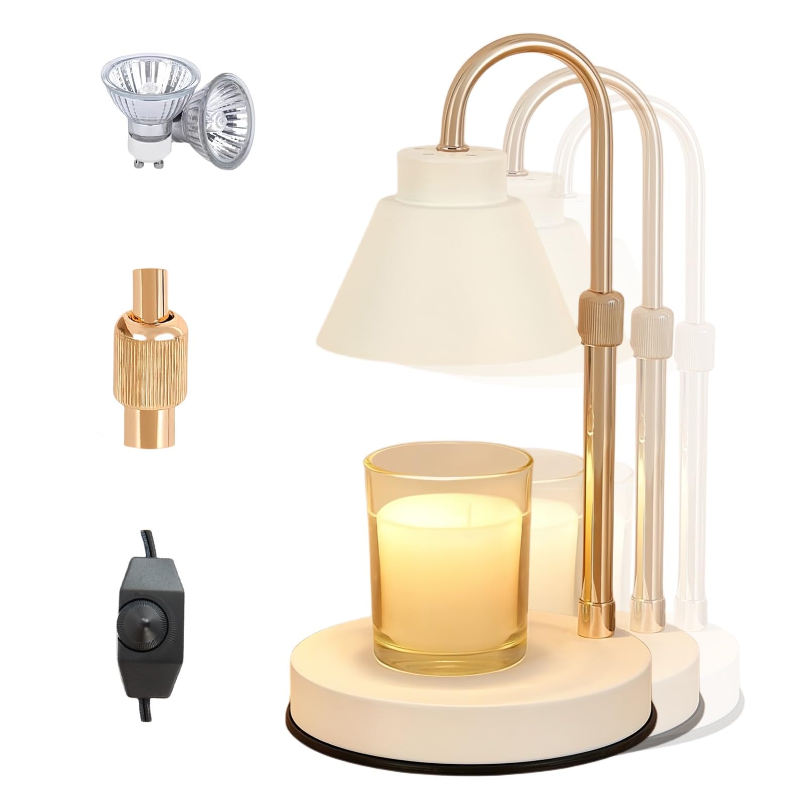 Lampada Scaldacandele, Scaldacandele Elettrico Moderno Bianco, Scaldacera Dimmerabile Per Candele Profumate Barattolo,Scaldacera Come Regalo Per Mamme Nonne Donne Ragazze