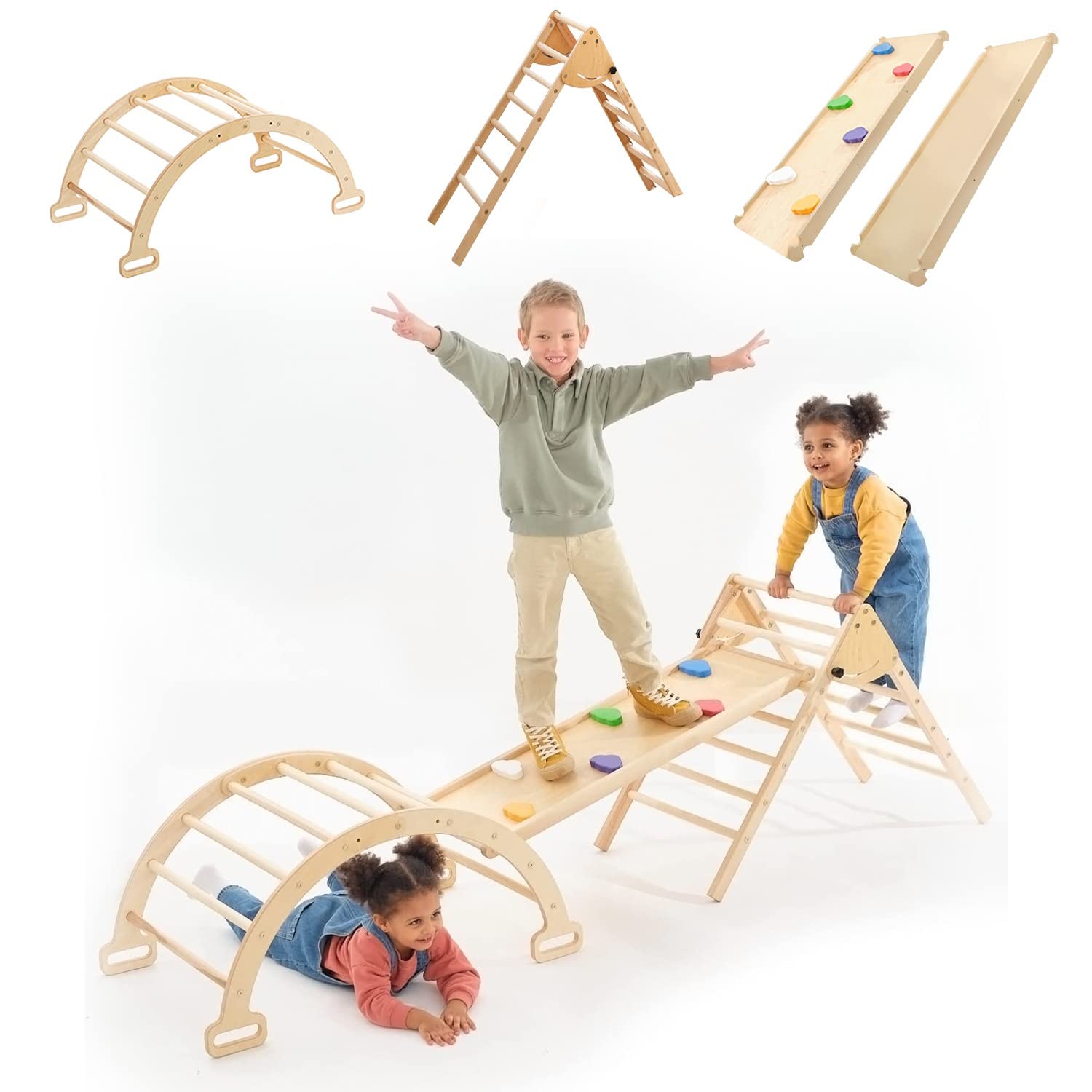 Buy Pikler Triangle Climber Set with RampPremium Wooden Toddler