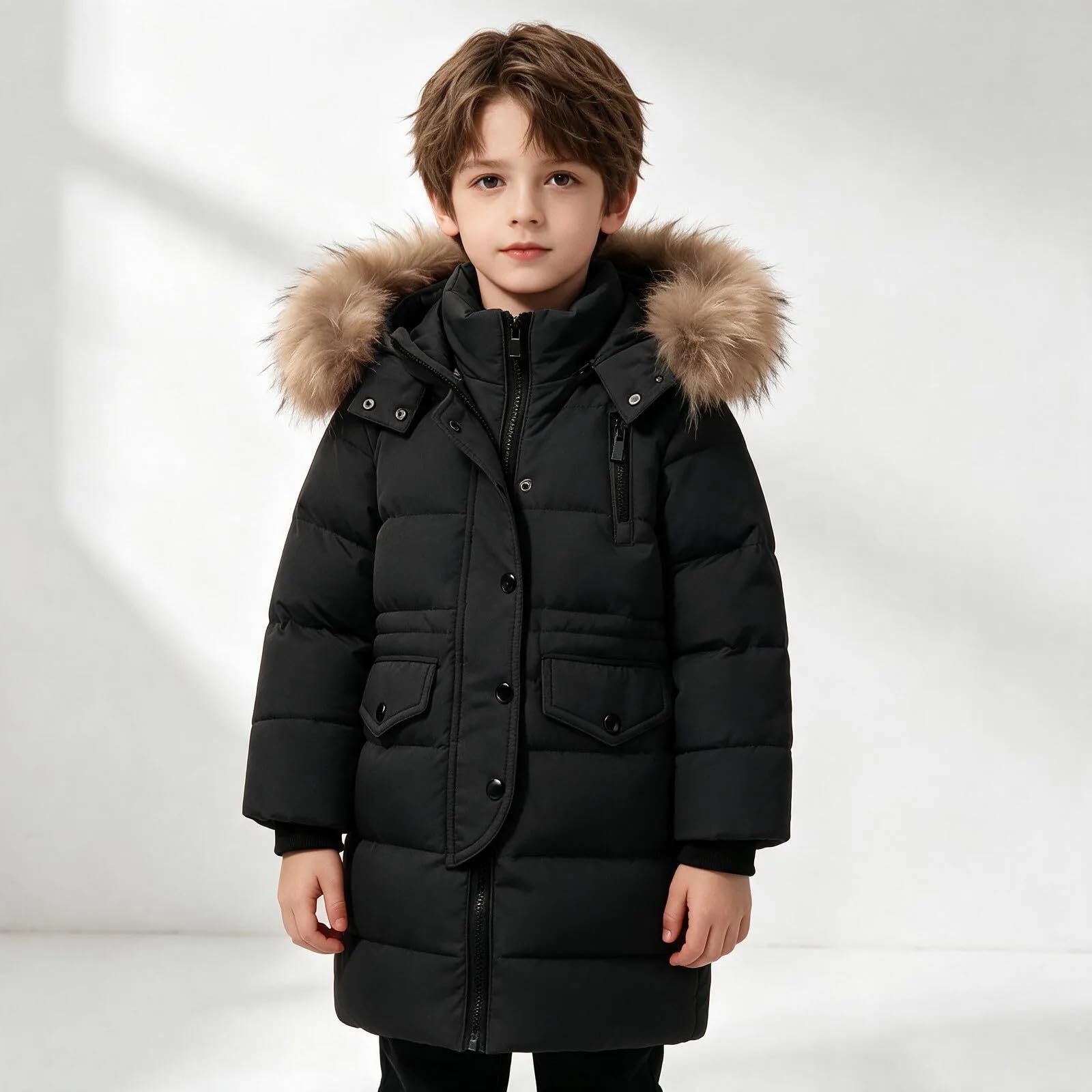 LUCKME Pesante Piumino Cappotto Bambino e Ragazzo Inverno Foderata in Pile