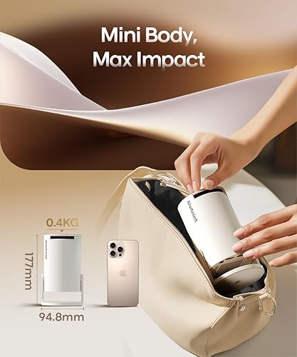 Miniatura 7 de HY300PRO Mini proyector con WiFi y Bluetooth, soporte 4K 200ANSI Smart Portable Projector, Keystone automático, rotación de 180 grados, Android 11