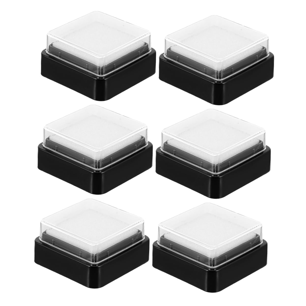 Housoutil DIY Craft Ink Pad Set 6 Pack Blank Mini Ink Pads for Fingerprint Stamping Office DIY Projects