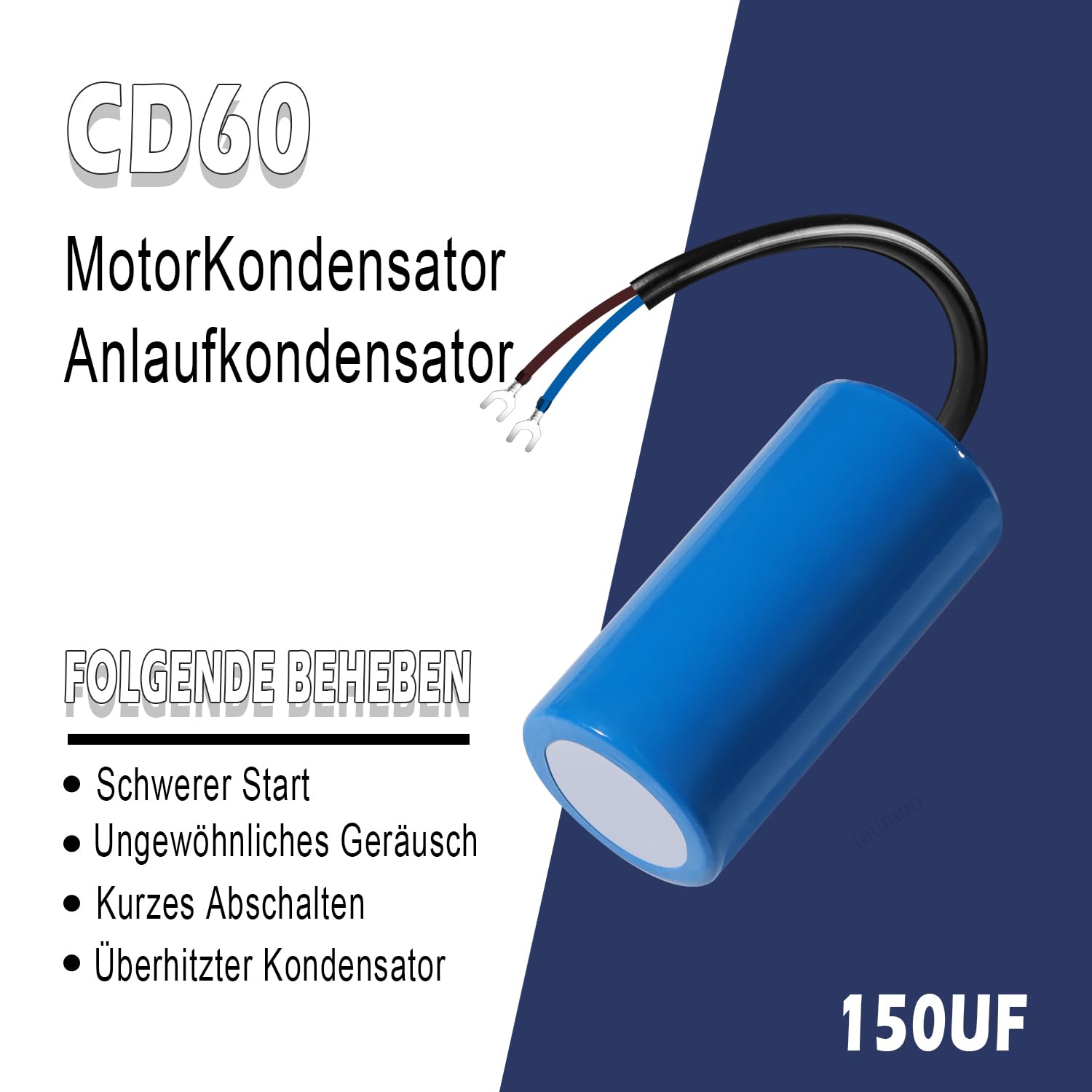 Iruihoo CD60 AC 450V 150uf 50/60Hz Condensatore, condensatore di avviamento, condensatore elettrico, condensatore del motore con cavo, per frigorifero, motore, pompa, generatore