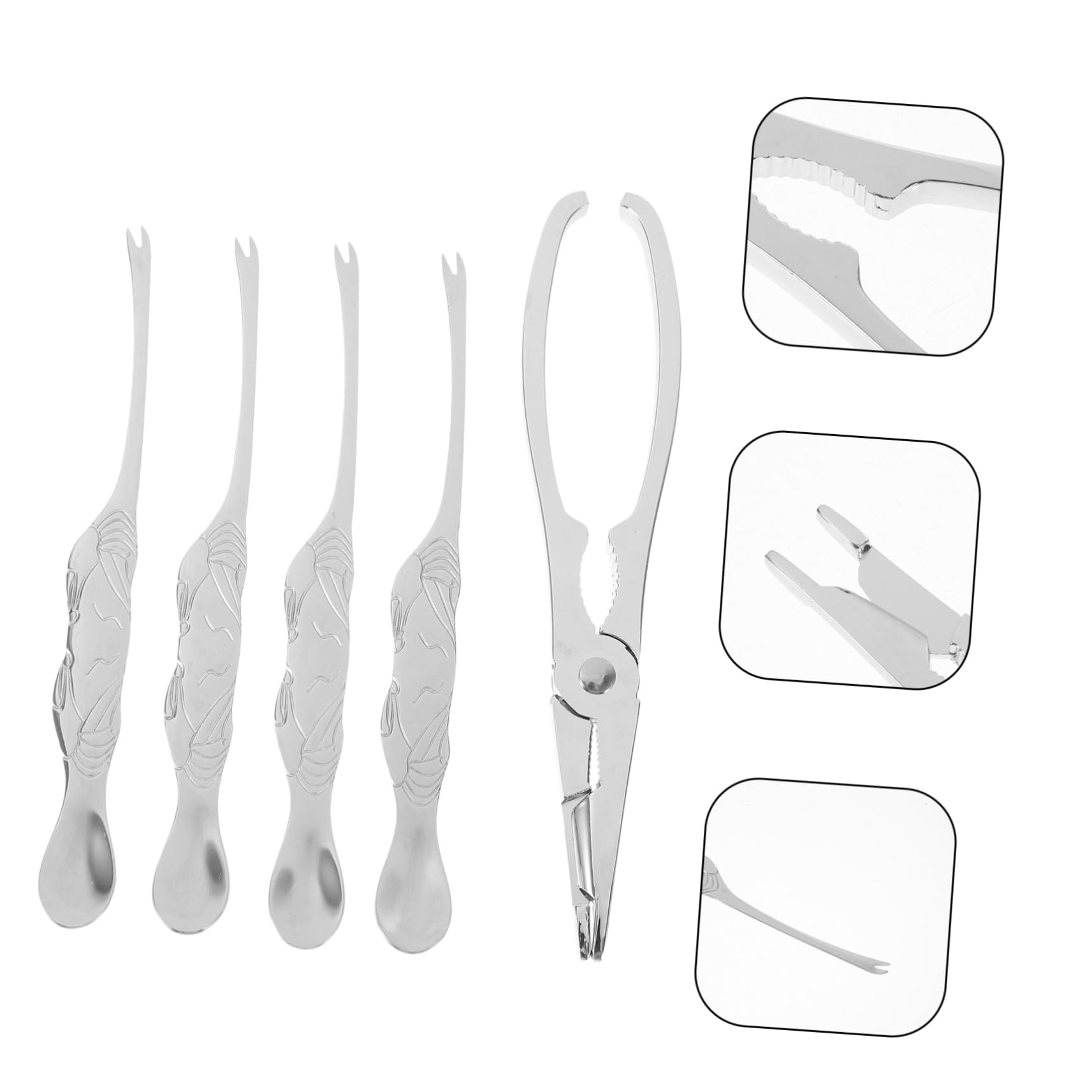 ULTECHNOVO Juego de 5 Herramientas para Mariscos, Tijeras y Picadores para Cangrejos, Langosta y Ostras, Utensilios Prácticos para Uso en Casa y Restaurantes