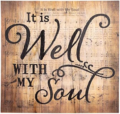 P. Graham Dunn It is Well with My Soul Hymn Sheet Music 10 x 10.5 Wood Pallet Wall Art Sign Plaque