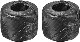 MECCANIXITY Polyester Nylon Plastic Rope Twine Household Bundled for Packing Gardening Craft,200m Total Length,Black Pack of 2
