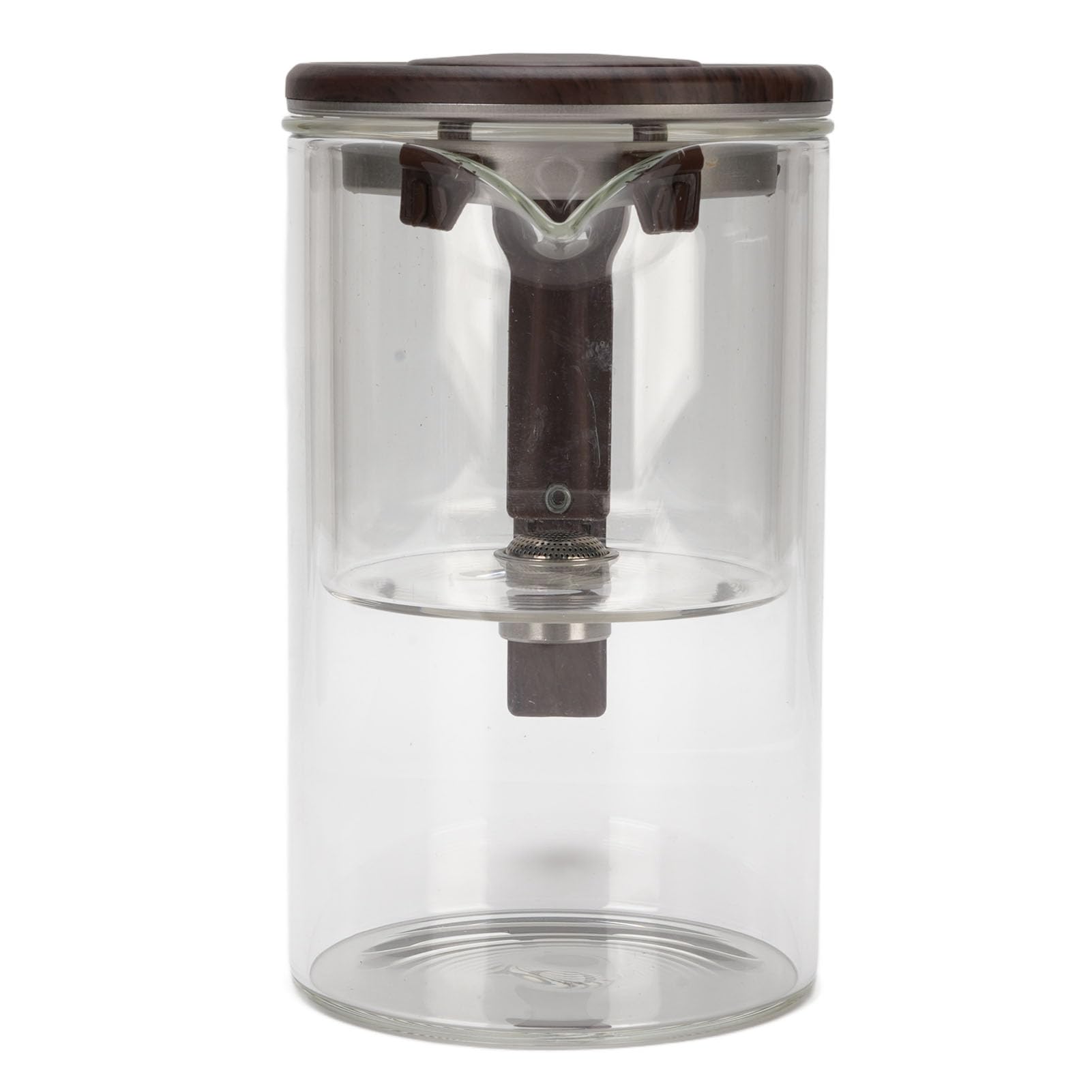Szklany Dzbanek do Herbaty z Sitkiem, Borokrzemianowy Dzbanek do Herbaty 550 Ml, Magnetyczna Separacja Wody, Drewniany Uchwyt, Szczelna Wylewka, Parzenia Gorącej Zimnej w Domowym Biurze