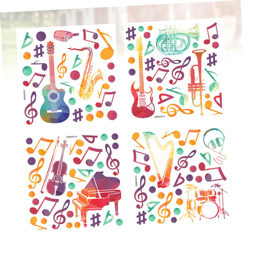 SHINEOFI 3 set Adesivo Murale Musicale Adesivi Murali Creativi Per La Stanza Adesivo Decorativo Con Note Musicali Adesivi Per Aule Di Musica Adesivi Murali Con Note Musicali 4 pezzi*3