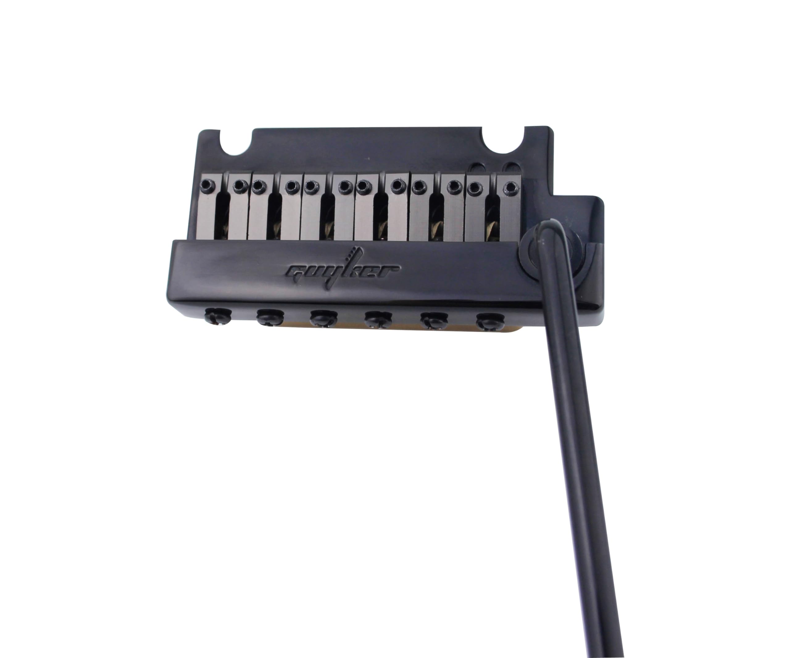 Guyker Puente de trémolo para guitarra, 10,8 mm, con sillín de latón y bloque de latón y perno de puente, resorte y garra, barra de vibrato emergente, kit completo de instalación, GG1009, color negro