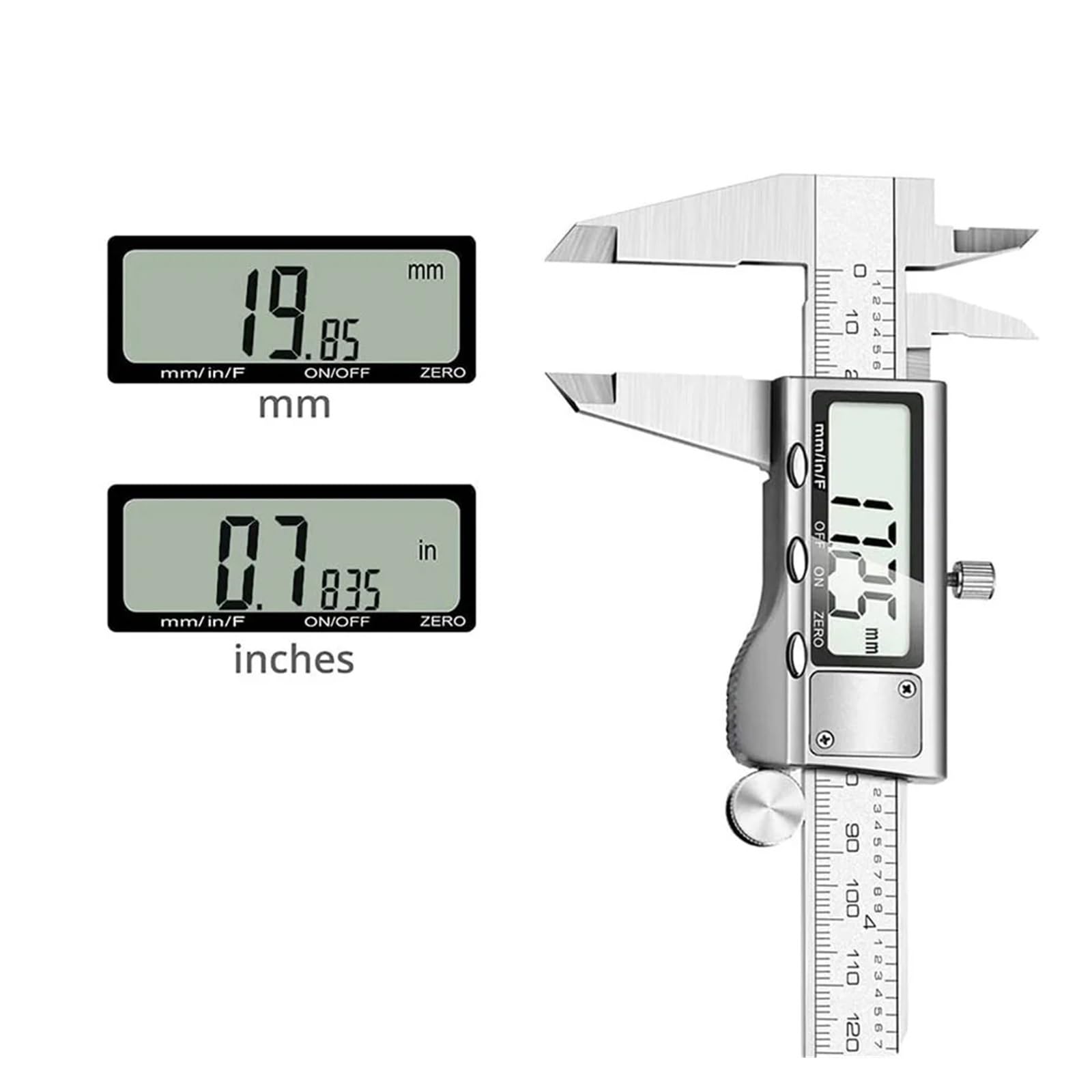 Calibradores Vernier Calibrador Digital De Metal Herramienta Medición Instrumento 6 "150 Mm NíTido Y FáCil De Leer