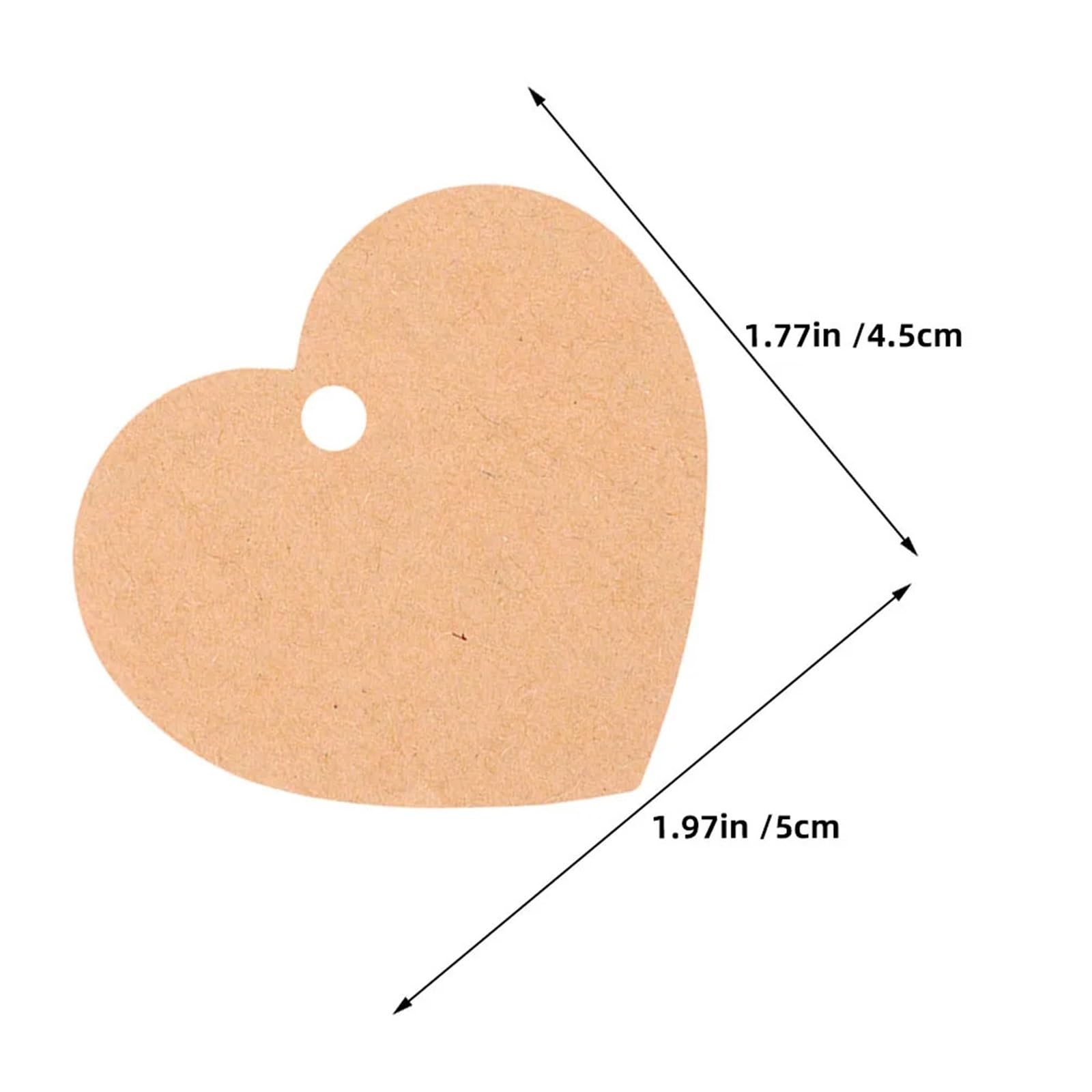 Lot de 500 étiquettes de prix avec ficelle en papier kraft en forme de cœur à suspendre pour mariage, anniversaire, fête, emballage cadeau, sac pour affichage de prix