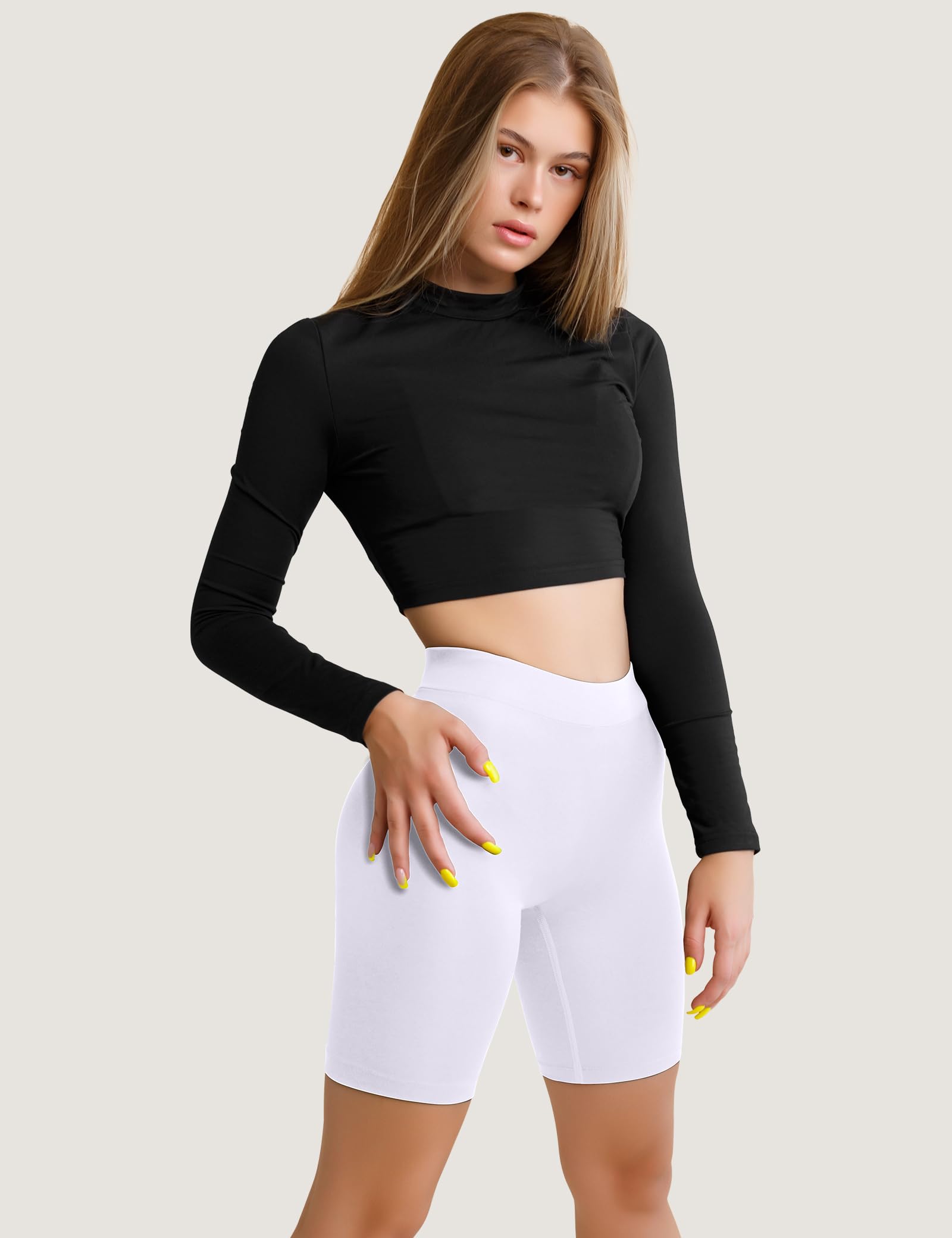 Yeblues Radlerhose Damen Kurz Hose,3er Pack Anti Scheuern Radlerhosen Shorts Damen Kurze Hosen für Kleid Kleider Rock,Nahtlos Hohe Taille Unterhose für Sommer Gym,Yoga,Radsport Sport