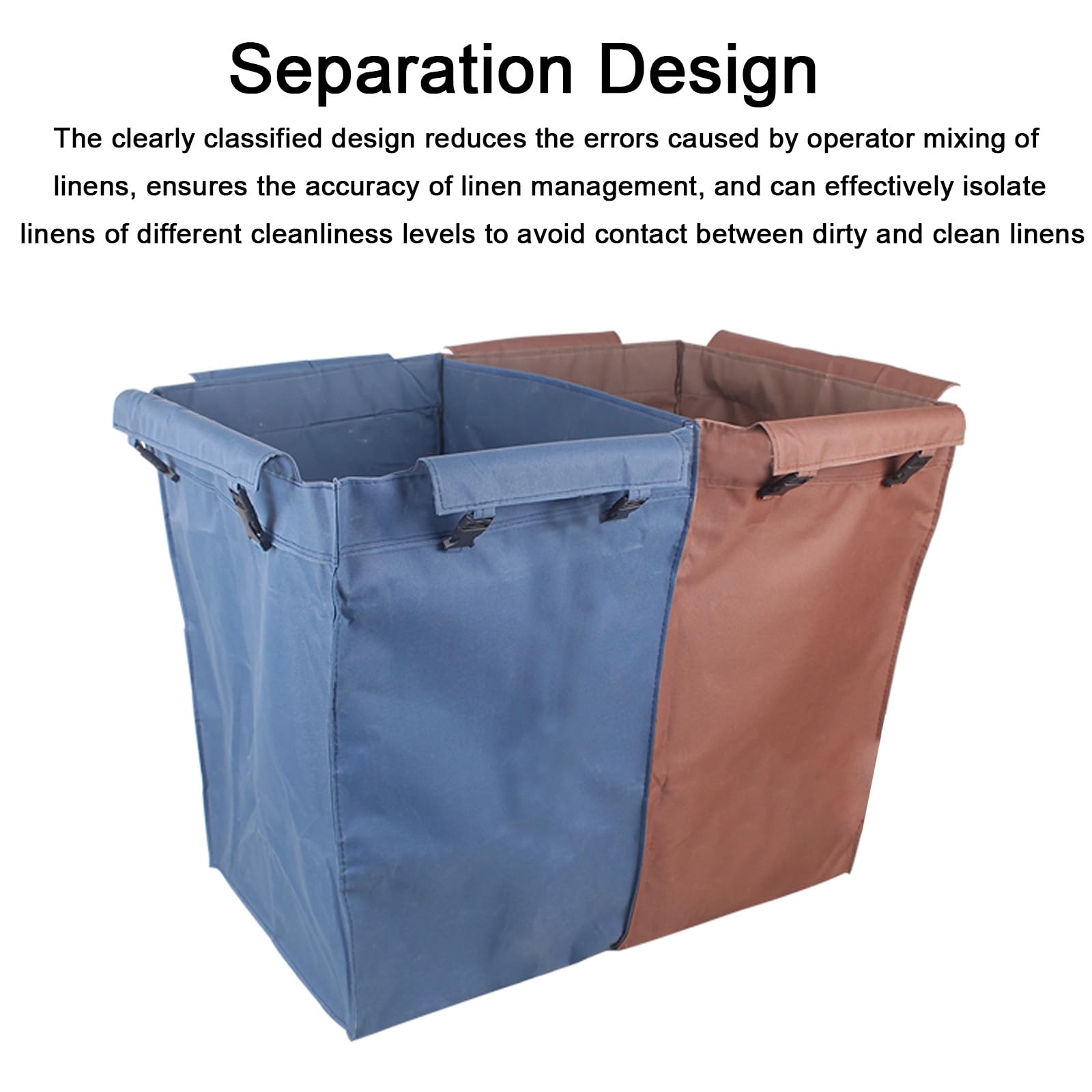 Bolsa para Carrito de Almacenamiento de Alta Resistencia, Impermeable y Fácil de Limpiar, Tela Oxford, Bolsa para Cesta Ropa Sucia Diseño de Separación y Diseño de Hebilla