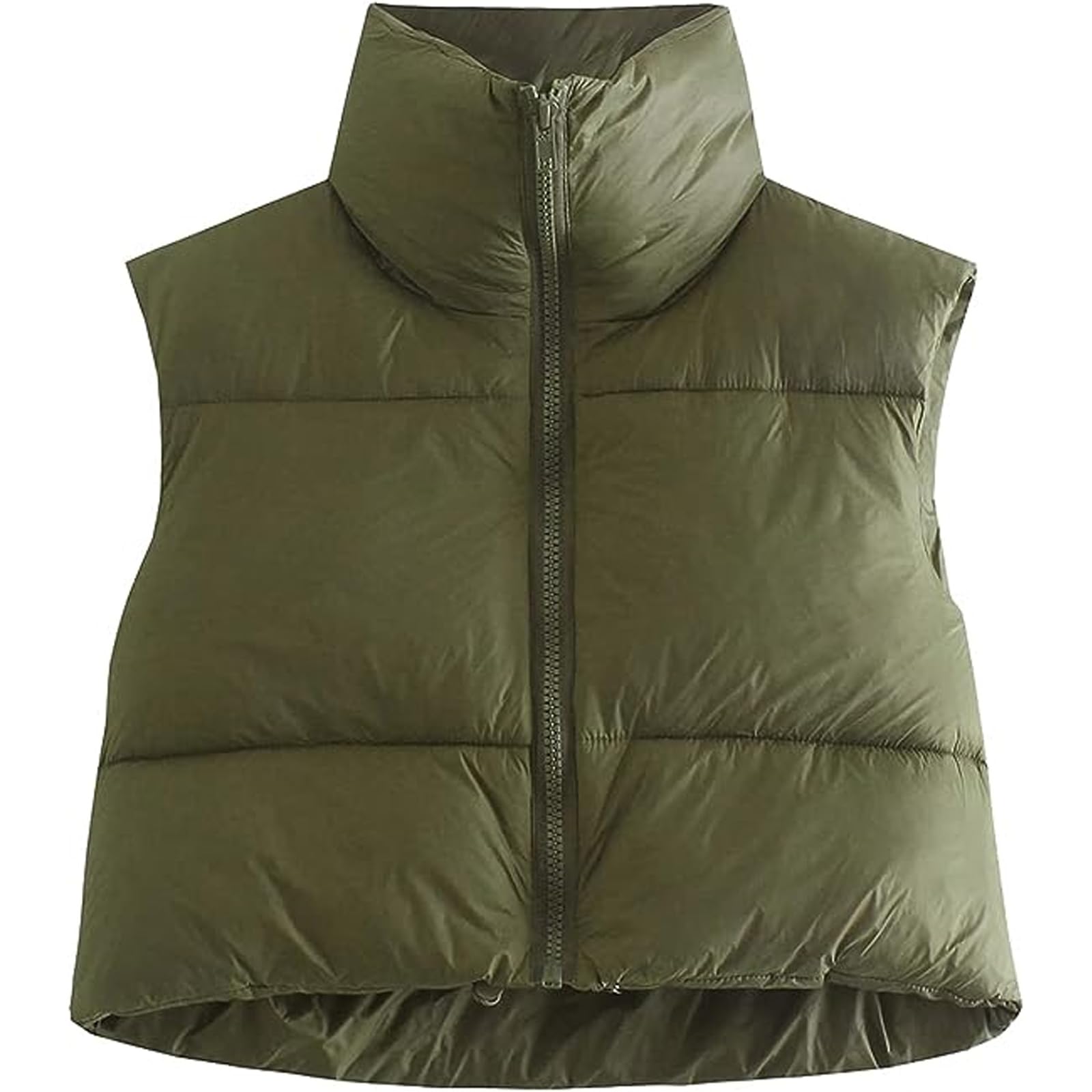 Shiyifa Cappotto da donna alla moda con collo alto con cerniera