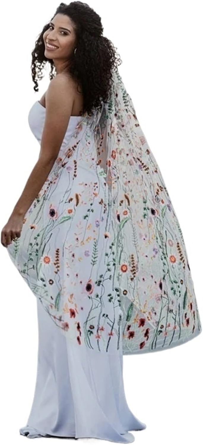 花、野生の花、ドライガーデン検査用の花嫁のためのコーム付きレースウェディングベール