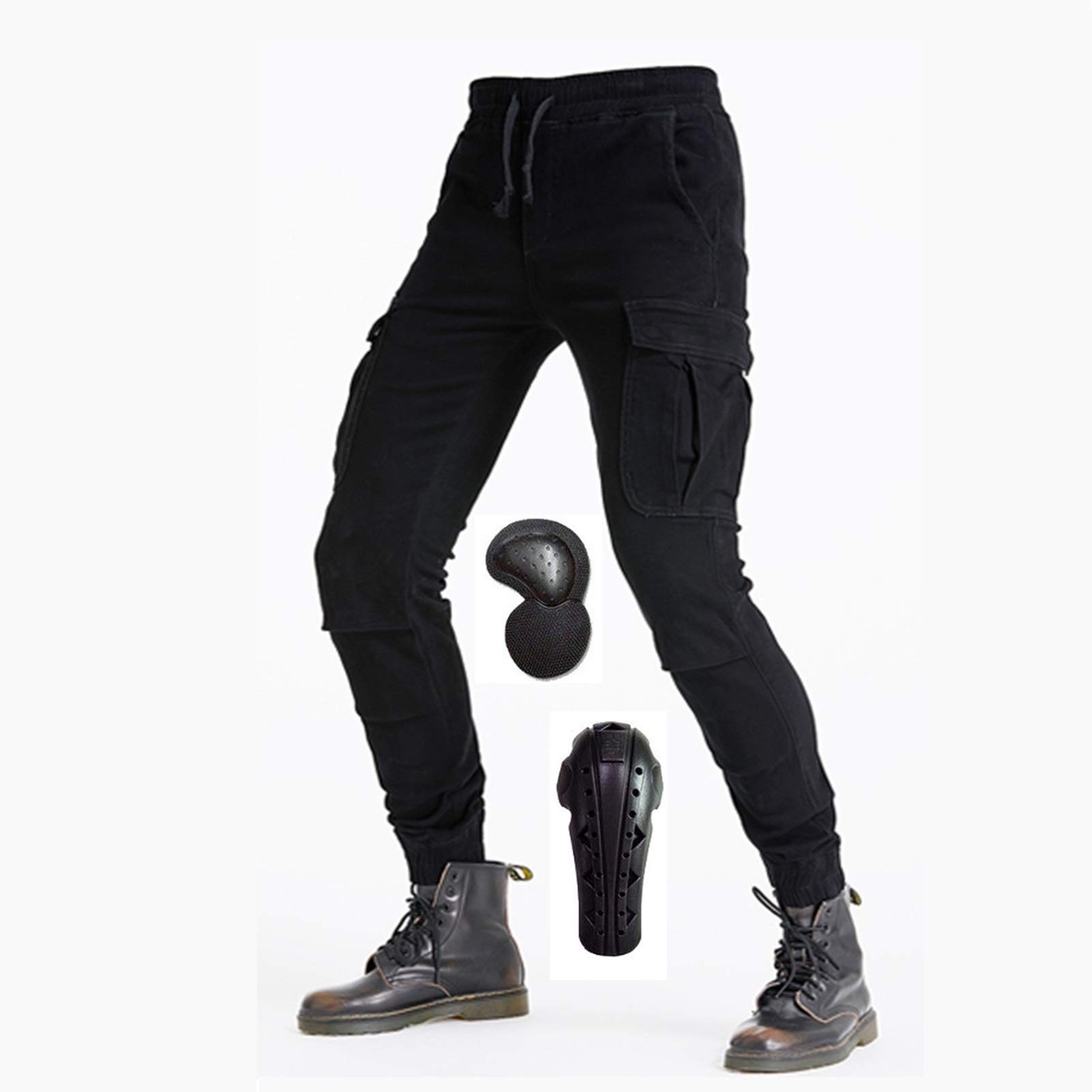 Wiatroszczelne i polarowe spodnie motocyklowe męskie spodnie motocyklowe zimowe plus aksamit gruby ciepły materiał, zdejmowany sprzęt ochronny unisex, odpowiednie do jazdy na świeżym powietrzu