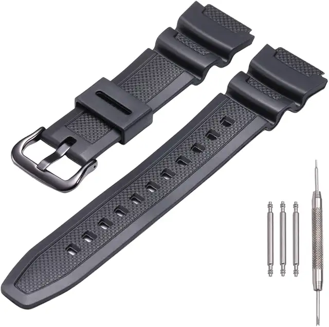 Cinturino Casio in resina naturale impermeabile per W218H, AE1200WH e altri modelli