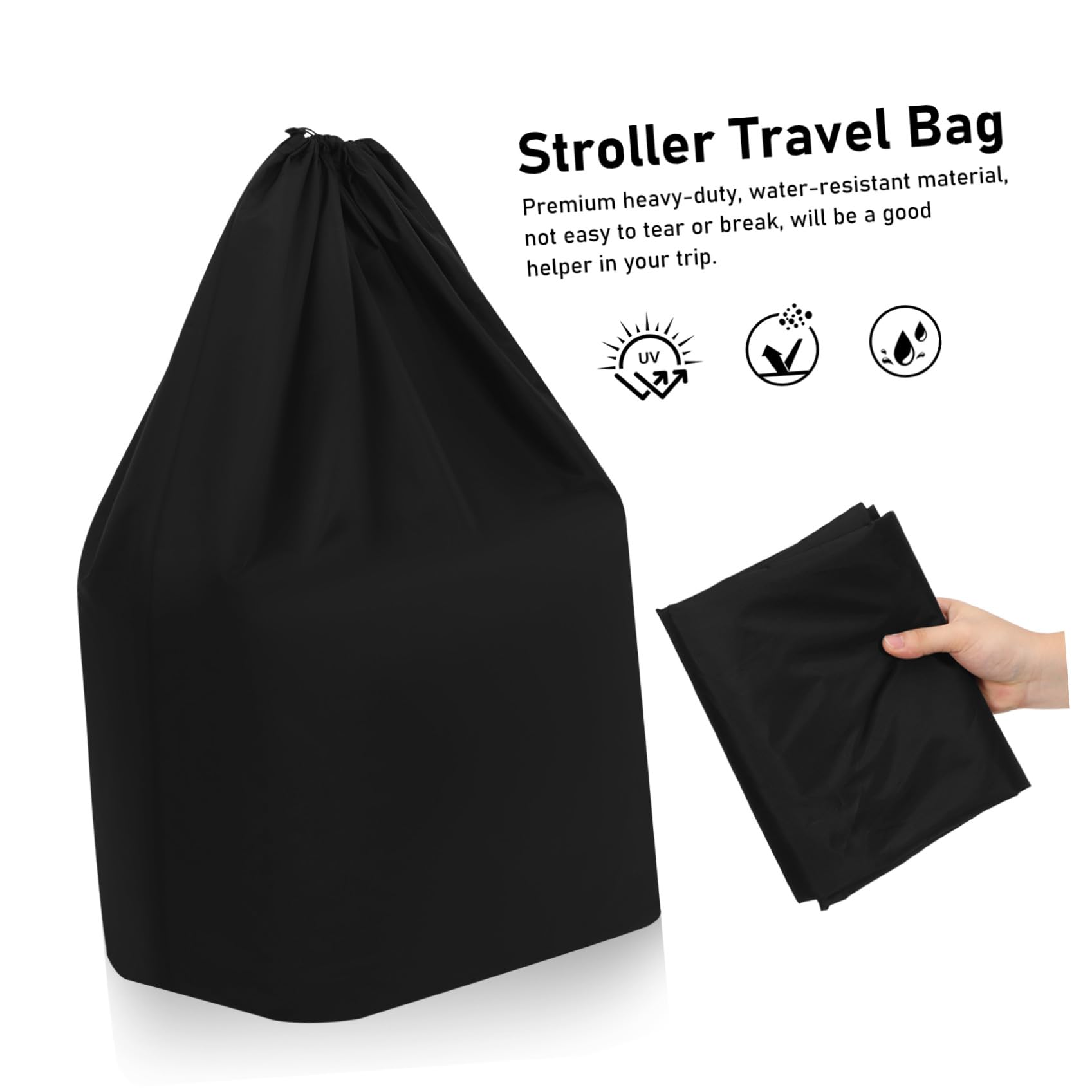 Abaodam Borsa da Viaggio per Carrozzina in Nylon Cinghie Regolabili e Chiusura Cordino Adatta al Trasporto Aereo Gate Check
