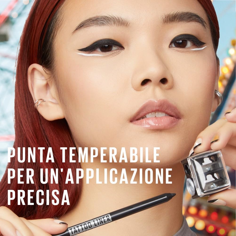 Maybelline New York Tattoo Liner Gel Pencil, Deep Onyx, Matita Occhi in Gel, Colore Intenso, Tenuta 36H