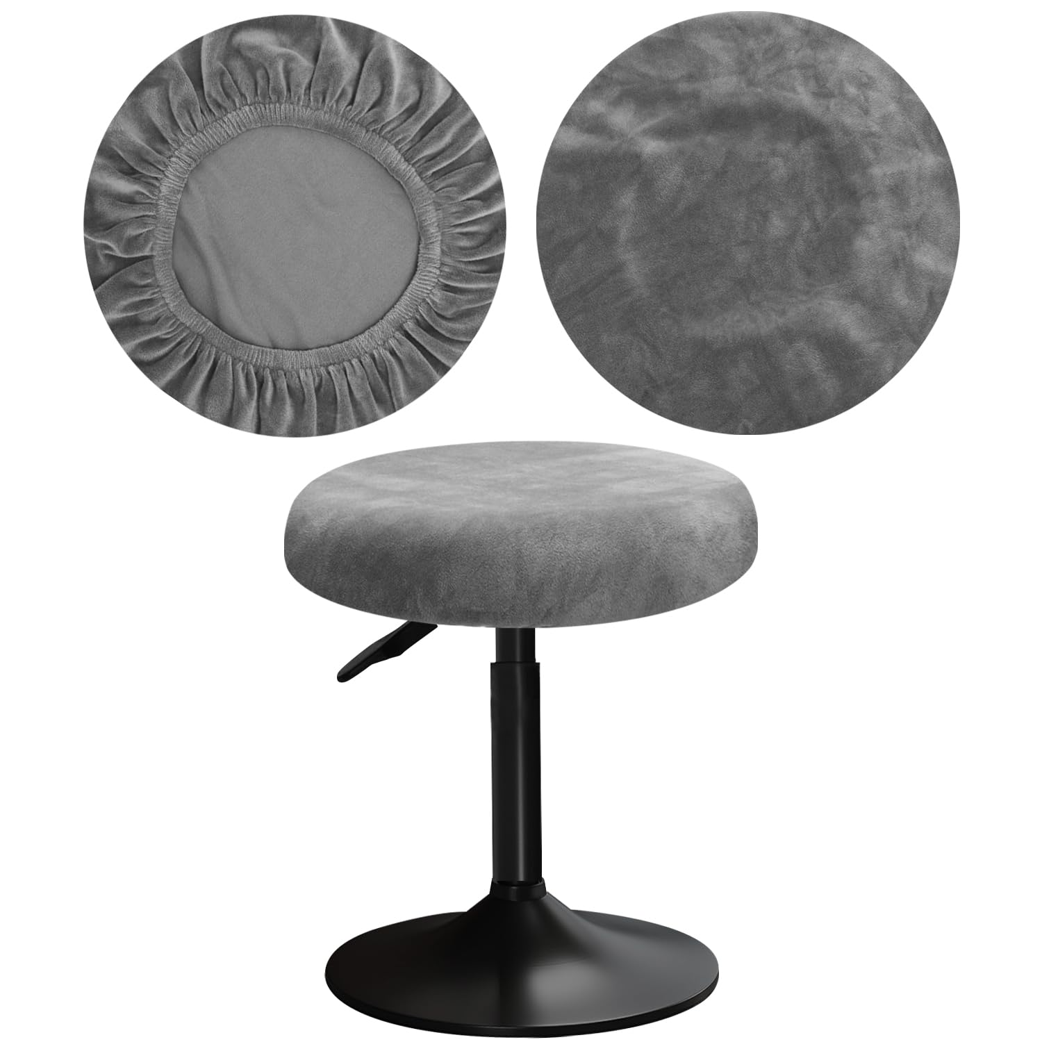 YINGAYOU Round Velvet Stool Cover 12-16"/30-40cm Bar Stool Cover Very Soft Elastic and Easy to Install Wrinkle Resistant