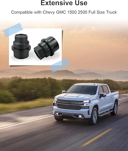 Miniatura 2 de LANDSIN 24 tapas de tuercas negras para Chevrolet Truck Gmc 1500 2500 tamaño completo #15646250 tapas de rueda