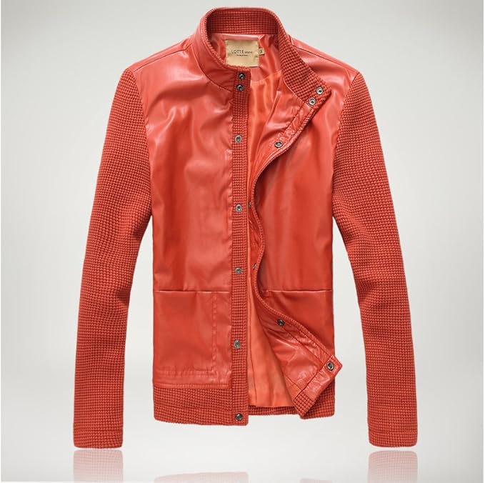 Amazon ジャストモード Just Mode Pu革ジャケット メンズファッション メンズジャケット 3色 ジャケット オレンジ ブラック ブルー 秋物 紳士風 おしゃれ お兄系 男の子 アメカジ 秋服 冬 オレンジ M コート ジャケット 通販