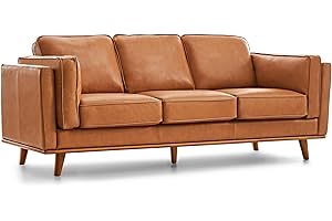Valencia Artisan Full Leather Sofa 88”: Exquisite Italian Leather Sectional Sofa