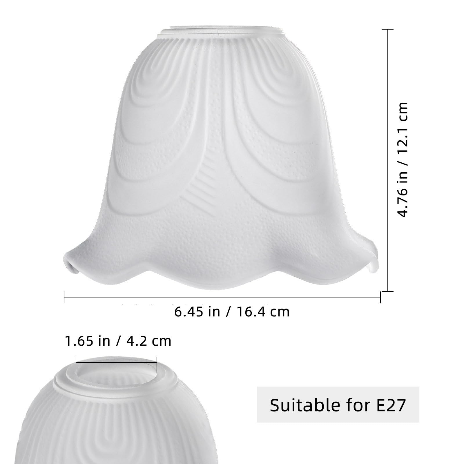 Paralume in Vetro E27 Elegante per Lampada Sospensione