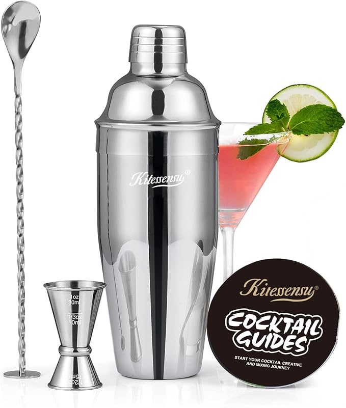 Cocktail Shaker, KITESSENSU 24oz Drink Shaker with Bartender Strainer
