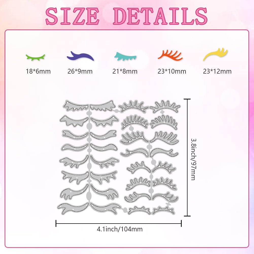 DELORIGIN 16 Styles Eyelash Cutting Dies Card Borders Stitch Die Cut Carbon Steel Die Cuts Stencils Card Scrapbooking Embossing Template Dies for DIY Paper Craft Card Making Albums Gift Decor - Image 2