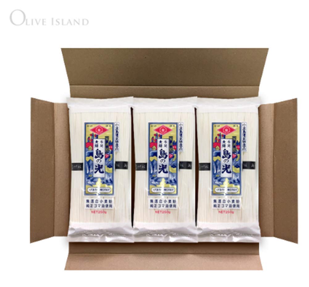 yurumoko 手打ちそうめん 島の光 黒帯 ×3 小豆島手延素麺 島の
