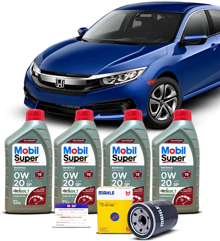 Kit Troca de Oleo 0w20 e Filtro Honda Civic Touring 1.5 16v 2016 a 2021