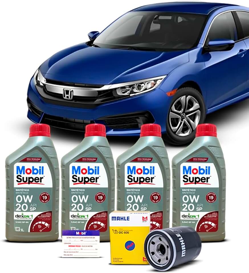 Kit Troca de Oleo 0w20 e Filtro Honda Civic Touring 1.5 16v 2016 a 2021