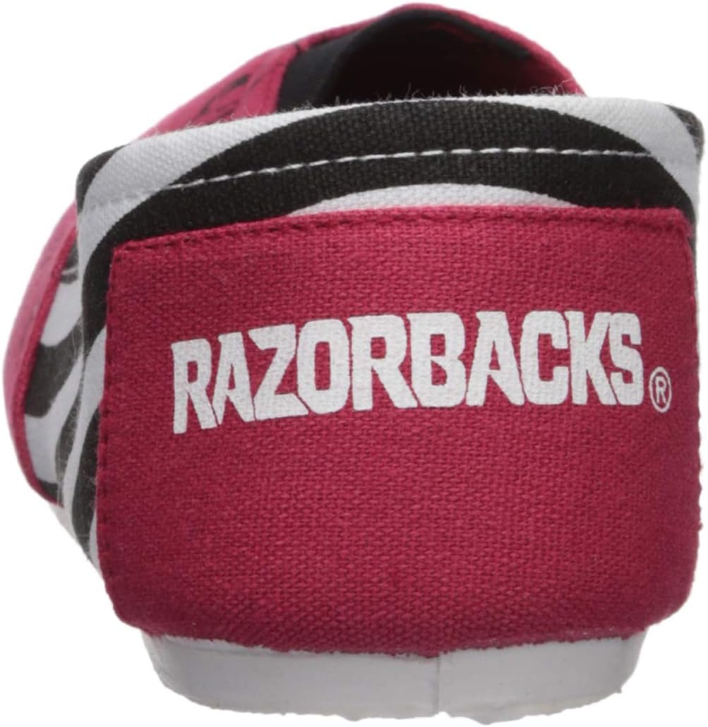 FOCO Arkansas Razorbacks NCAA Womens Stripe Canvas Shoes - S