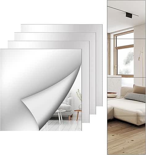 4 Pack Wall Mirror Full Length, 12 x 12 Inch