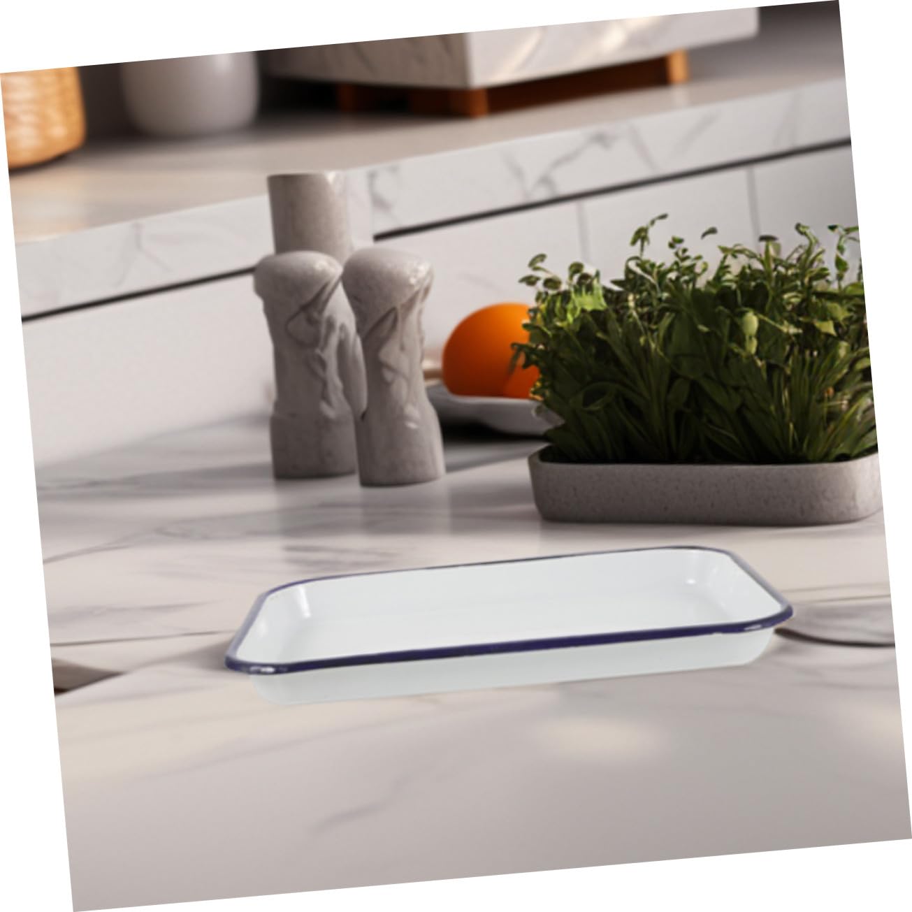 Gatuida 2stücke Kuchenbackform und Emaillierte Bratform Antihaftbeschichtete Backbleche für Küche und Backofen Geeignet Hitzebeständig Emaillierte Backform zum Backen und Servieren Ofenfor