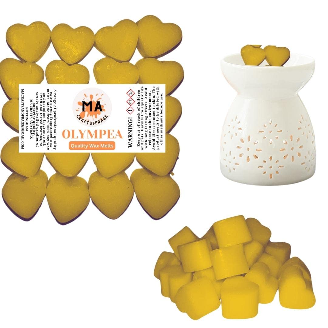 Ma Crafts&Frags Yellow 20 X Highly Scented Wax Melts Mini Hearts Many Fragrances Designer Inspired (Olympea Inspired)