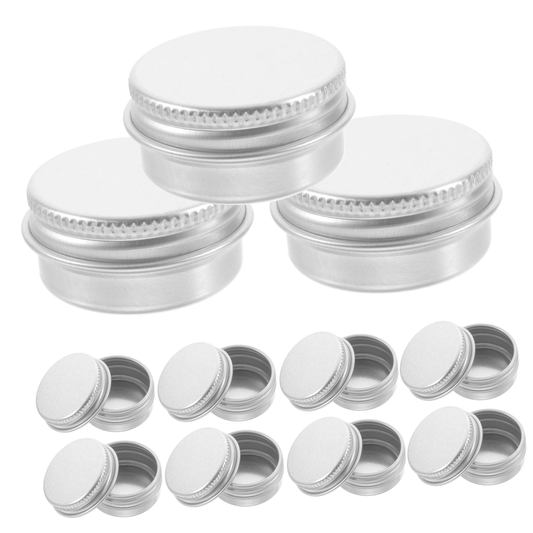Ipetboom Caja De 50 Uds. Caja Redonda De Aluminio Velas De Boda Contenedores De Brillo De Labios Mini Contenedores Contenedor De Vidrio Contenedores De Dulces Viajar Sello Lata De Aluminio