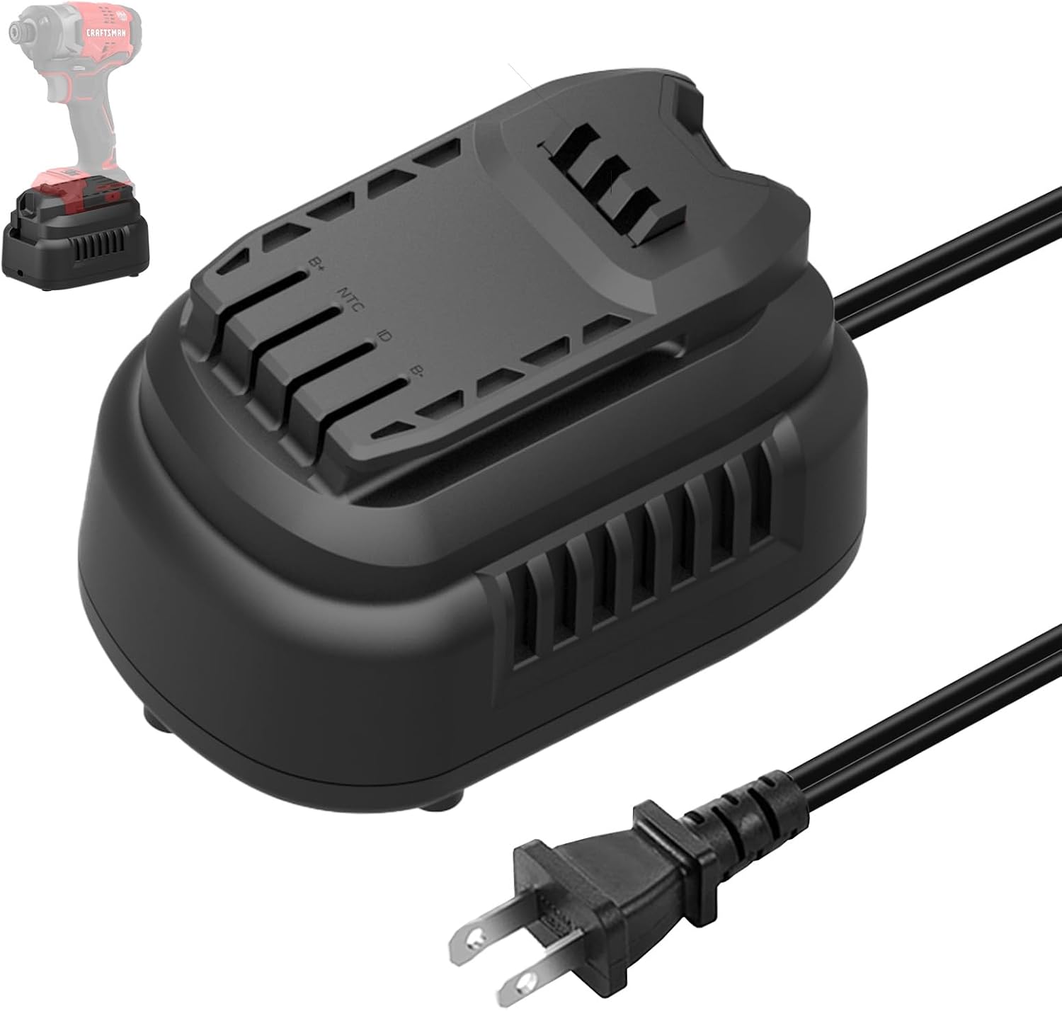 New AC Adapter Compatible with Craftsman 20V Tools,110V 500W AC to DC Converter for Craftsman 20V Cordless Tools, (No Battery)