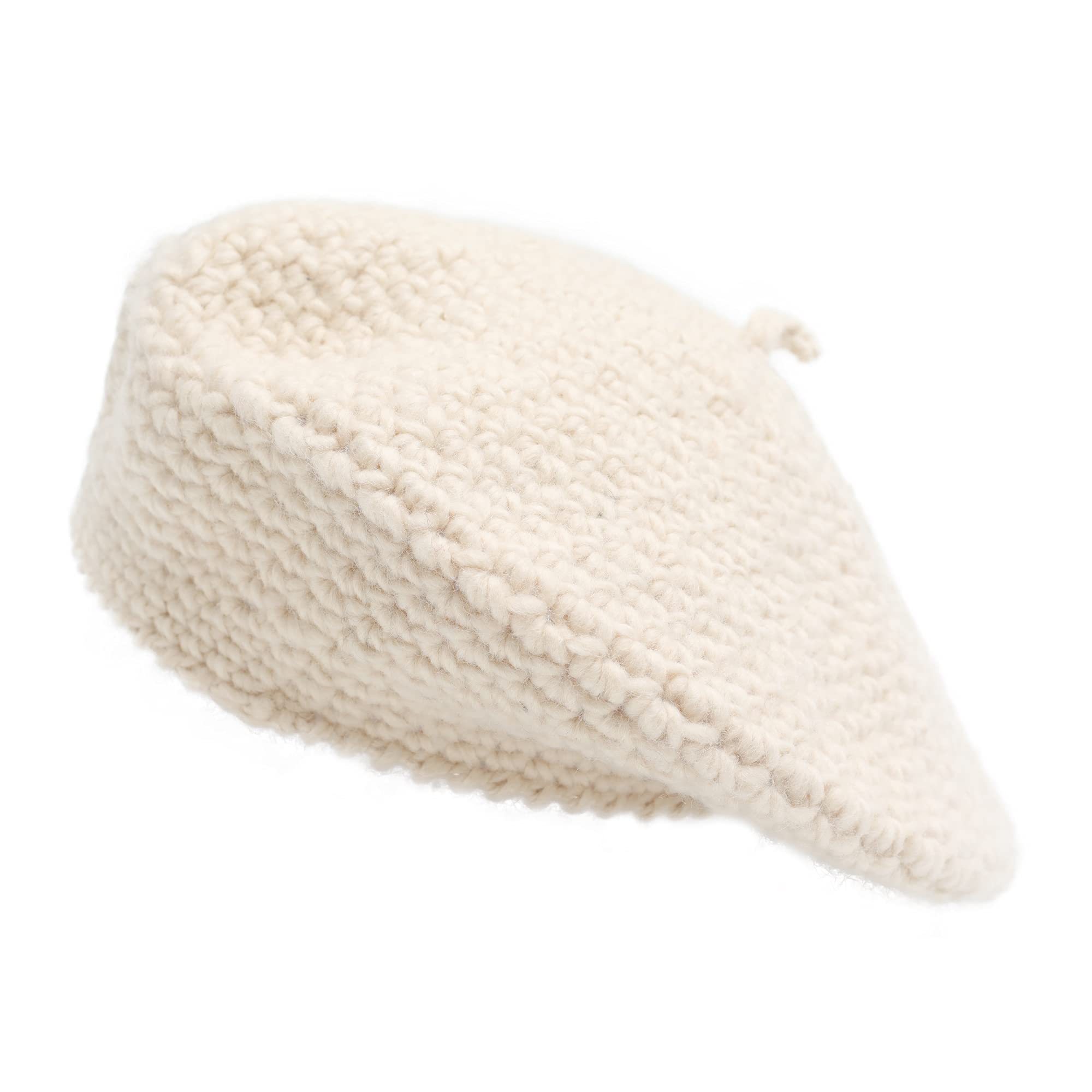 ZLYC Französische Baskenmütze aus Wolle für Damen, Winter, gestrickt, Baskenmütze, Künstlermütze