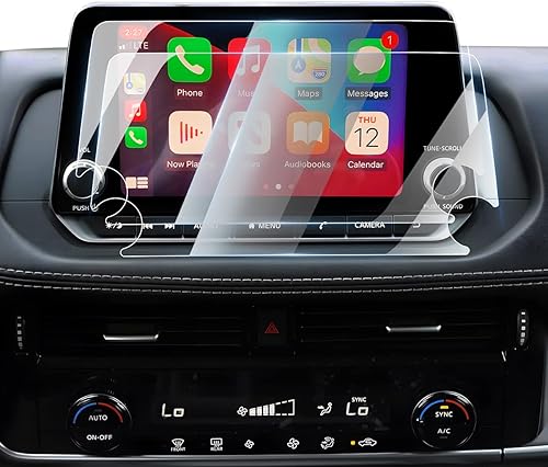 Karltys Paquete de 2 protectores de pantalla [resistente de grado militar] [sin reflejos ni huellas dactilares] para Nissan Rogue S SV