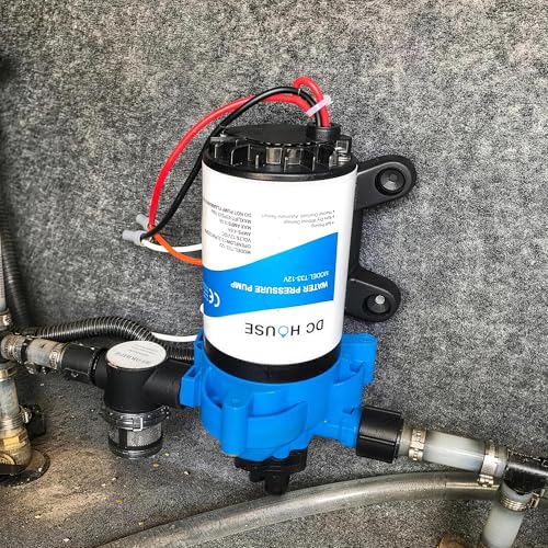 Image of DC HOUSE 33 Series 12V RV Water Pump 3.5GPM 45PSI, 3-Chamber Diaphragm Pump with Built-in Pressure Switch, Quiet Self-Priming Demand Pump for Camper, Boat, Cabin, Off-Grid System