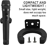 Vista 4 de 2 clips de micrófono de identificación de 1.693 in, soporte de micrófono resistente con tornillos de montaje, soporte de montaje en pared