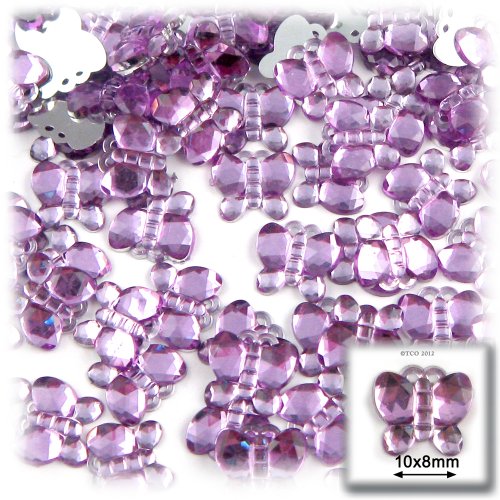 144pc Rhinestones Butterfly 10mm - Lavender Light Purple or Light Amethyst