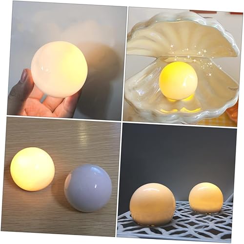 Miniatura 8 de OSALADI 2 unids lámpara de perlas de cerámica lámpara de noche noche perla luz de noche boda hada led luz de perlas LED luz de estado de ánimo