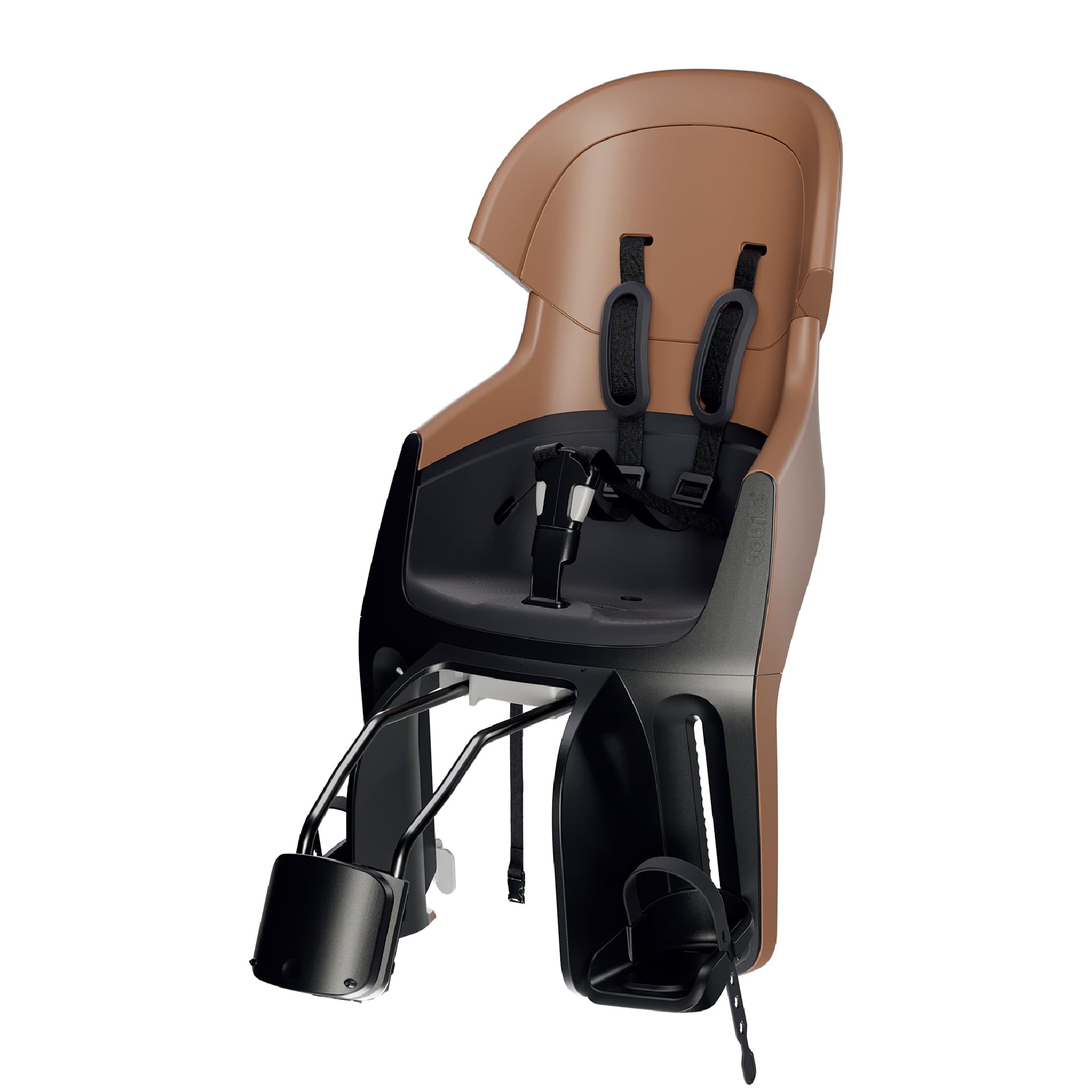 BOBIKE 8010900002 - Siège vélo arrière Exclusive Evolve Maxi pour Cadre, pour Enfants de 9 Mois à 6 Ans jusqu'à 22 kg en Couleur Marron Cannelle