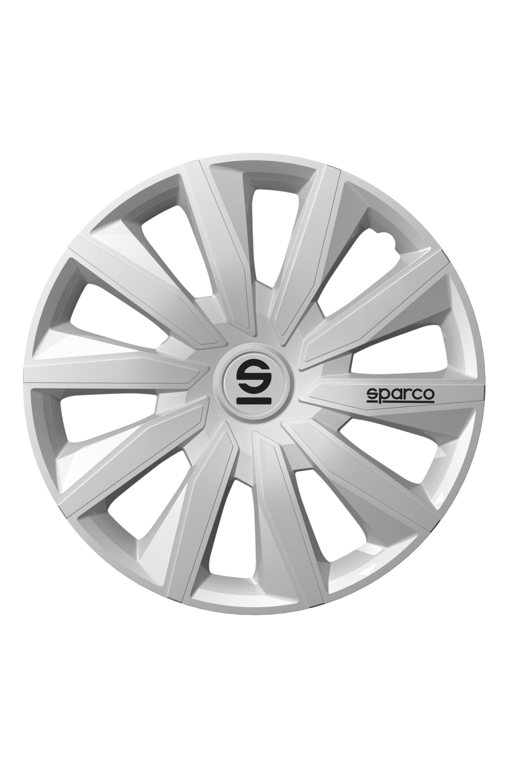 Sparco Set of 4 Wheel Trims 15 Inch Milano Silver Sporty Design for Your Car Rims Strong and Durable Construction